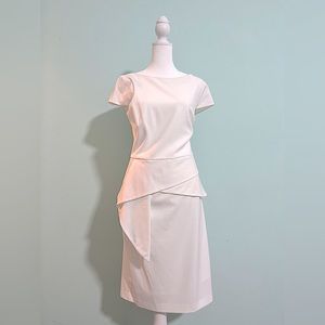 Size 10, white Vince Camuto dress with asymmetrical waist detail *new w/tags